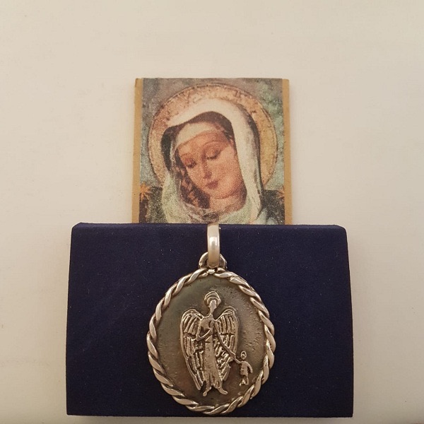 Angel de la Guarda con filete trenzado (plata Mater)