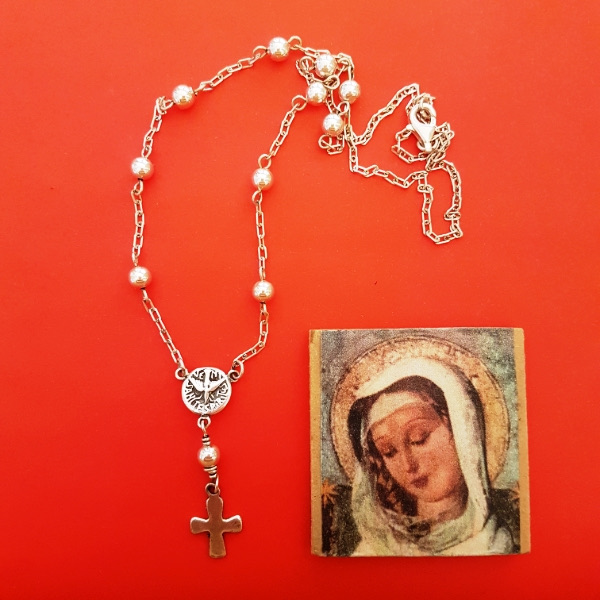 Decenario de cuello Espíritu Santo (plata 900)