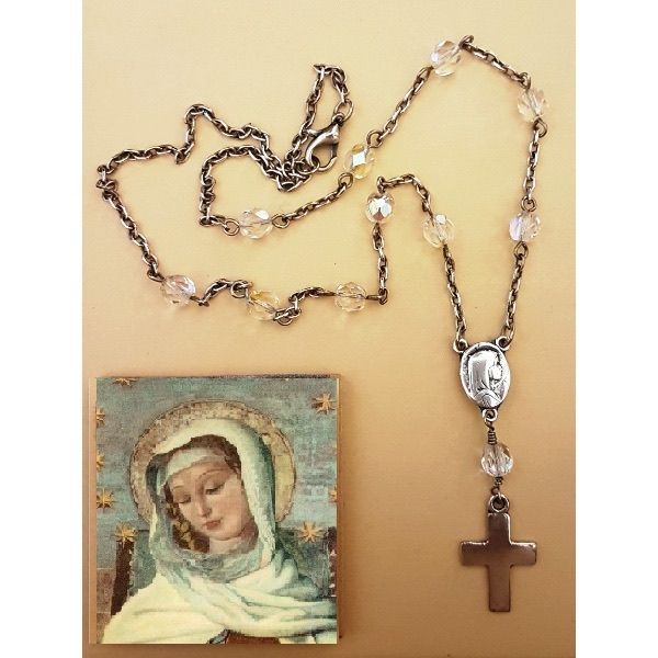 Decenario de cuello Virgen Niña (plata Mater)