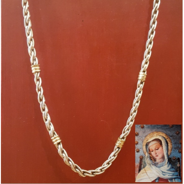 Cadena/Collar tourbillon (plata y oro)