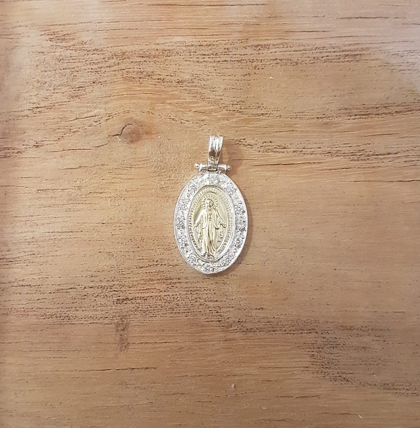 Virgen Milagrosa (plata, oro y cubic)