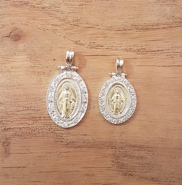 Virgen Milagrosa (plata, oro y cubic)
